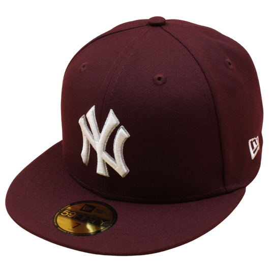 New Era - 59FIFTY Fitted - New York Yankees - Outline - Maroon/Grey UV