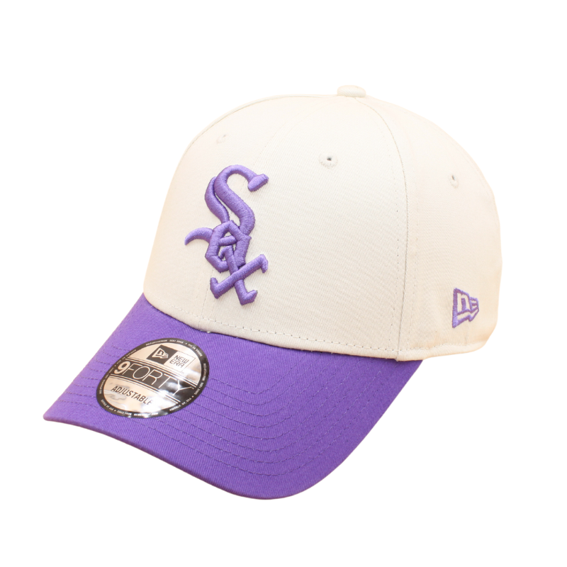 New Era Chicago White Sox Patch 9forty Baseball Cap - Stone/Purple - Headz Up 