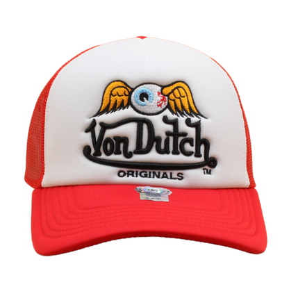 Von Dutch - Baker Trucker Cap - White/Red - Headz Up 