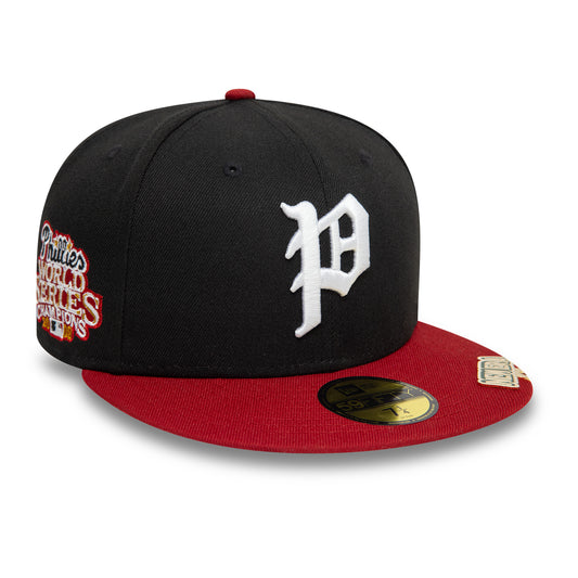 New Era - 59FIFTY Fitted -  Philadelphia Phillies - VISOR CLIP - Black/Red - Headz Up