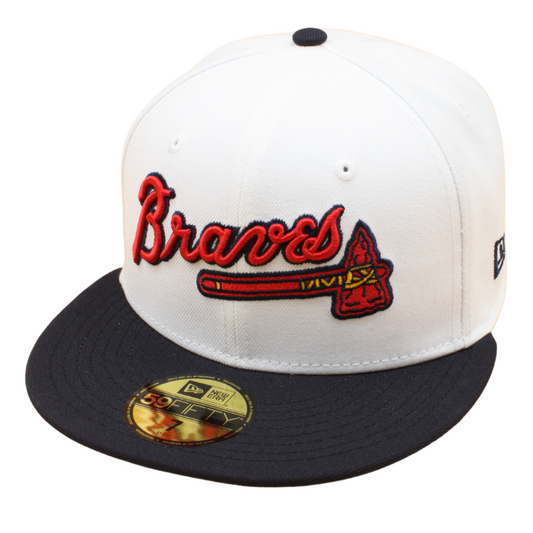 New Era 59FIFTY Fitted Cap - Atlanta Braves - Chrome/Navy - Grey UV - Headz Up