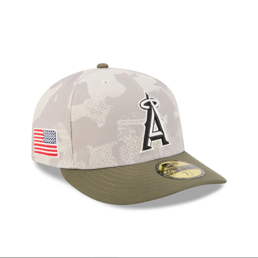 New Era - 59FIFTY Fitted Cap - Anaheim Angels - Armed Forces (2025) - Stone/Olive - Headz Up