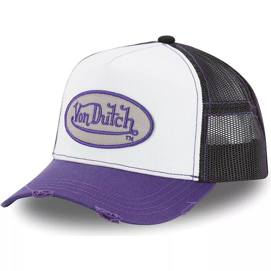 Von Dutch - Oval Patch Black/White/Purple Trucker Cap