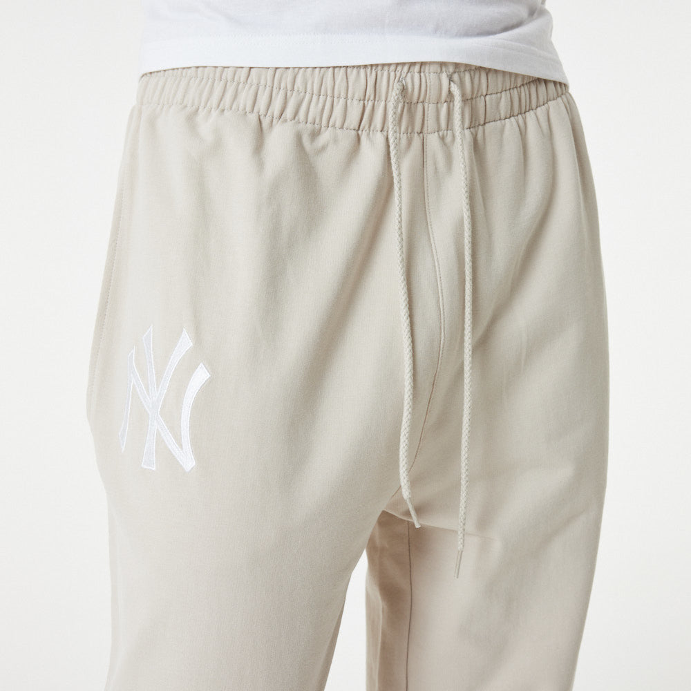 New York Yankees Team Logo Jogger Pants - Stone - Headz Up 