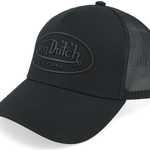 Sort Von Dutch baseball trucker cap med 5-panel design og gummipatch, afslappet hat til mænd og kvinder