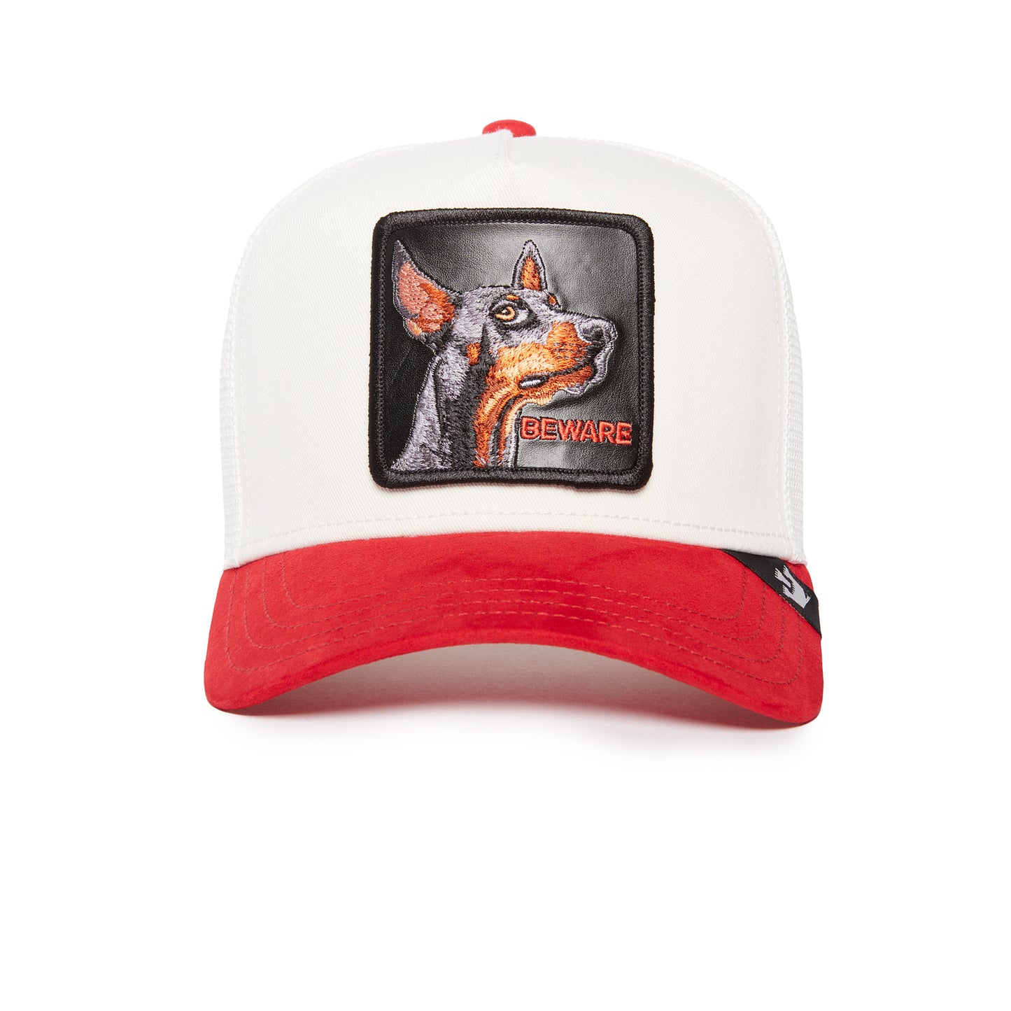 Goorin Bros - The Suede Dobberman - A-Frame Trucker Cap - White/Red