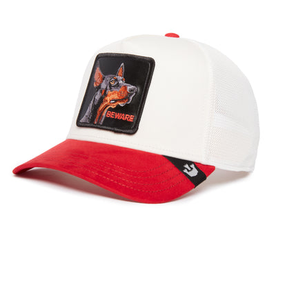 Goorin Bros - The Suede Dobberman - A-Frame Trucker Cap - White/Red