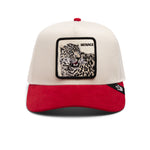 Goorin Bros - The Suede Snow Leopard - A-Frame Trucker Cap - White/Red - Headz Up 