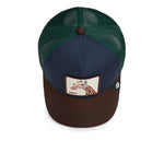 Goorin Bros tricolor giraffe trucker cap med multicolorerede mønstre og netryg, afslappet og trendy til sommerbrug