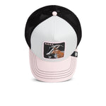 Tricolor Goorin Bros trucker cap med multicolore design og justerbar snapback, afslappet og moderne hovedbeklædning