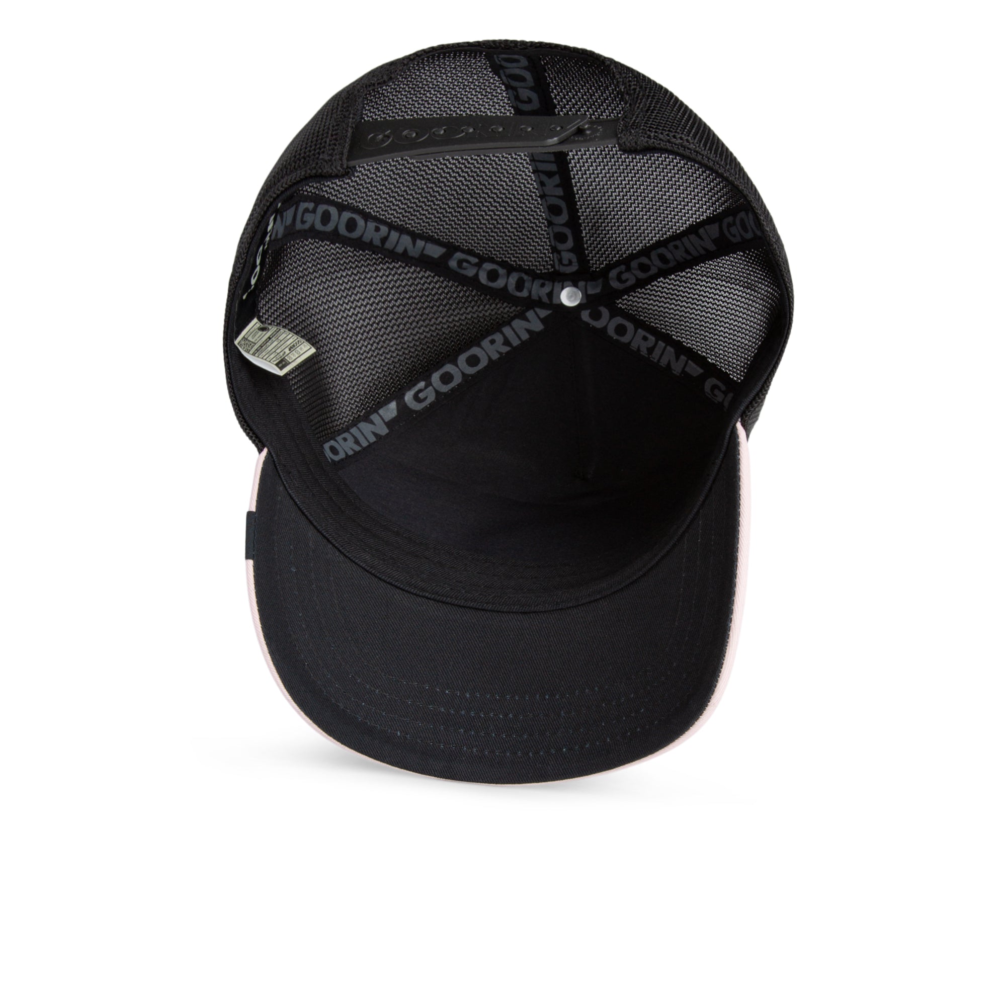 Goorin Bros tricolor Goat trucker cap i flere farver med netbaggrund og justerbar rem foran, afslappet og stilfuld hovedbeklædning