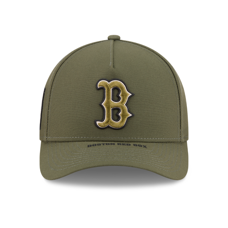 New Era - Boston Red Sox - 9FORTY M-CROWN - A-Frame Snapback - ARMED FORCES - Olive - Headz Up 