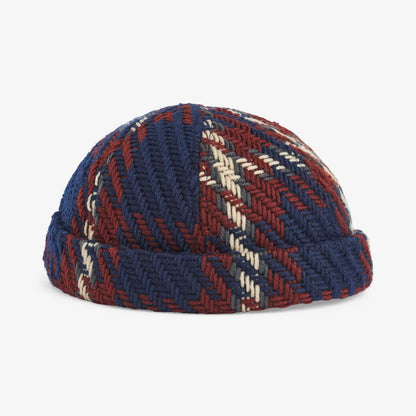 Upfront Nordic Headwear - RAIN Checked Docker Cap - Navy