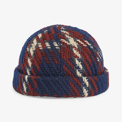 Upfront Nordic Headwear - RAIN Checked Docker Cap - Navy