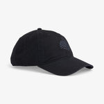 Sort Upfront Nordic Dad Cap med oppadgående bremse og logo, afslappet hovedbeklædning til udendørs brug.