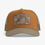 Upfront Nordic DAN A-Shape Trucker Cap i cognac med netryg og justerbart spænde, casual hovedbeklædning.