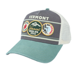 American Needle - Vermont Domino Trucker Cap - Ivory-Cool/Gray-Cedar - Headz Up 