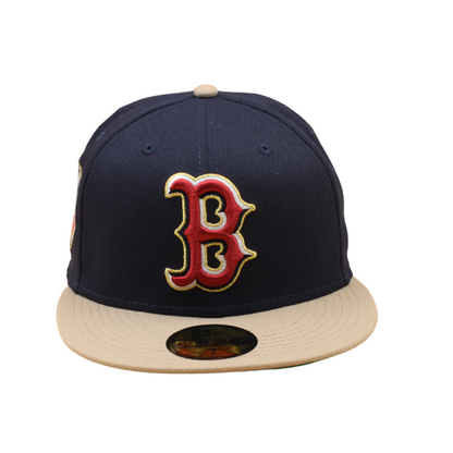 New Era Boston Red Sox Cooperstown 59Fifty Fitted 2018 World Series - Nightshift Blue/Camel - Headz Up 