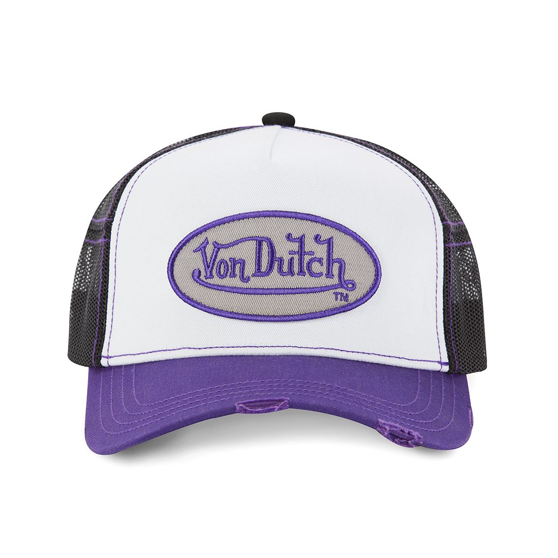 Von Dutch - Oval Patch Black/White/Purple Trucker Cap - Headz Up 