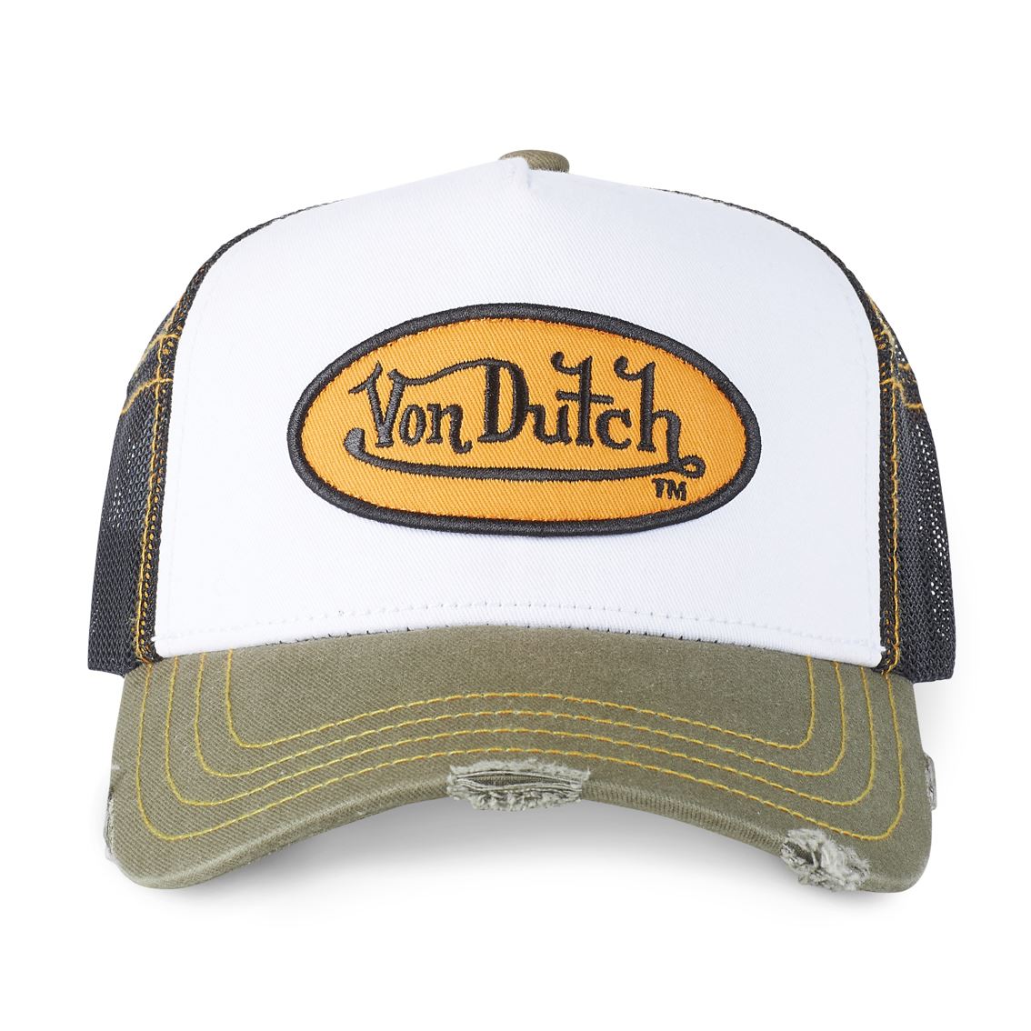 Von Dutch - Oval Patch Black/White/Dark Green Trucker Cap - Headz Up 