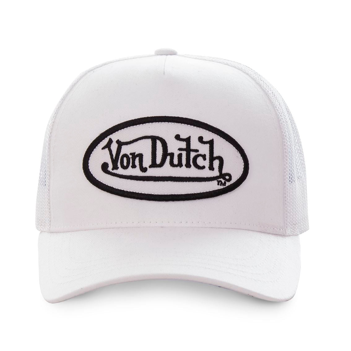 Von Dutch - Oval Patch - White Trucker Cap - Headz Up 