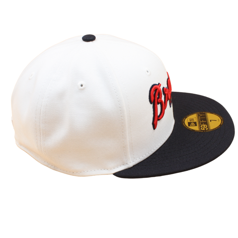 New Era 59FIFTY Fitted Cap - Atlanta Braves - Chrome/Navy - Grey UV - Headz Up 