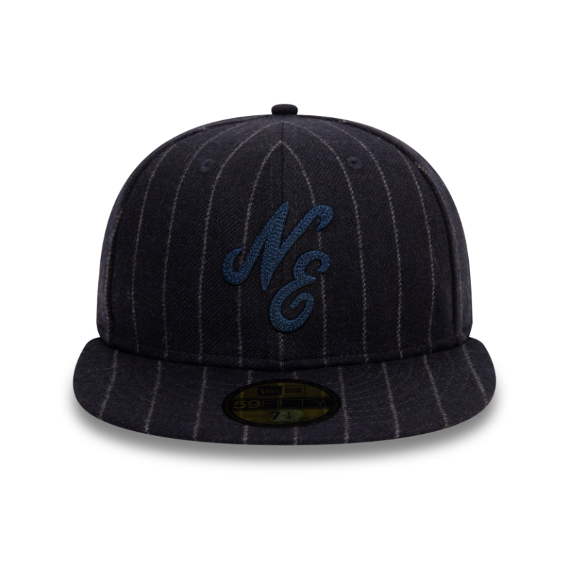 New Era - 59FIFTY Fitted Cap - New Era X Moon Wool Stripe - Navy - Headz Up 