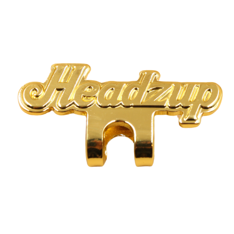 Headz Up - Cap Clip - "Script" Logo - Gold - Headz Up 