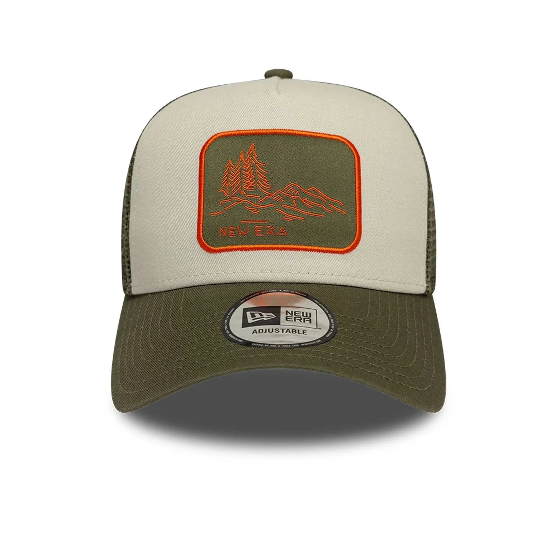 New Era - 9FORTY A-Frame Trucker Cap - NE OUTDOOR - Washed Olive - Headz Up 