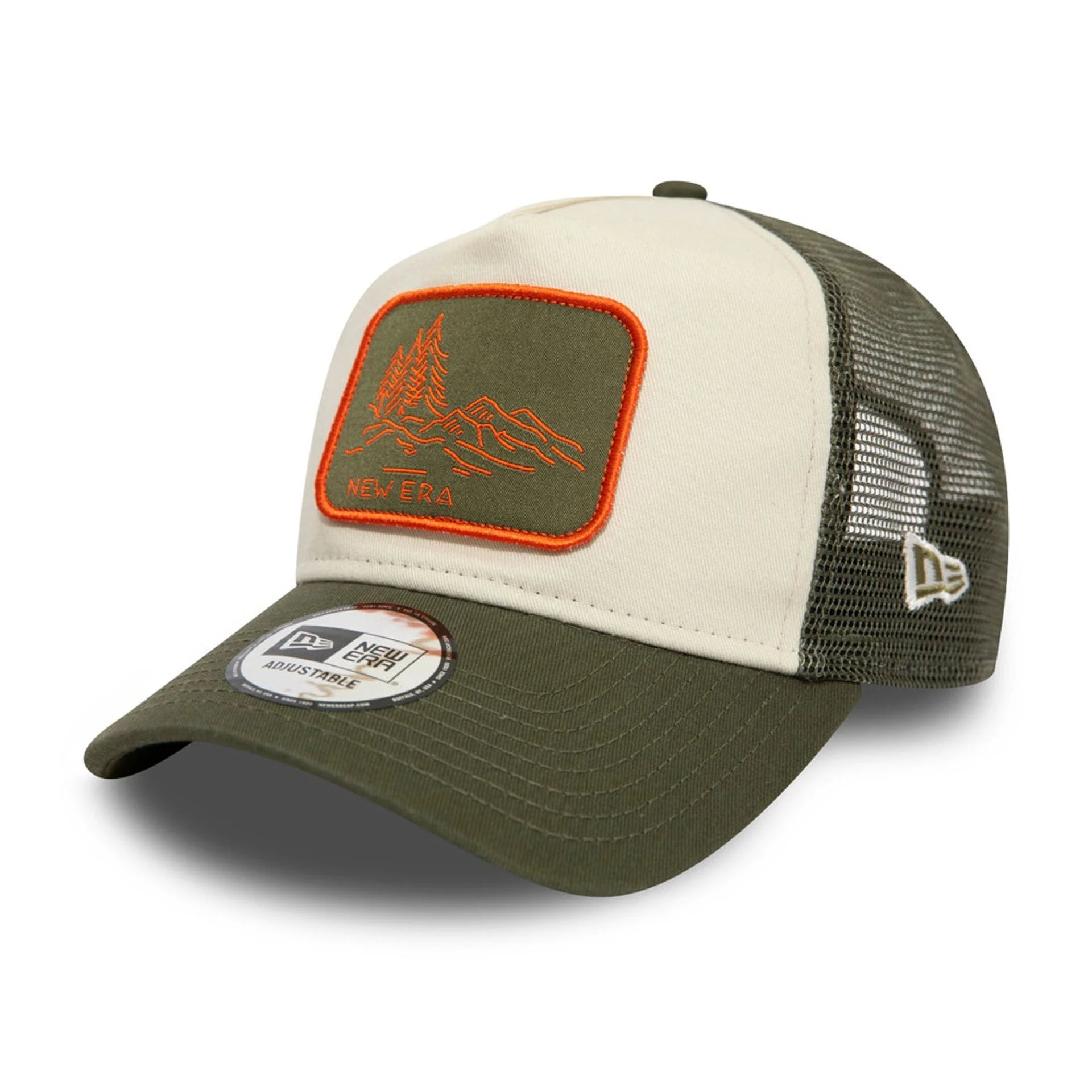 New Era - 9FORTY A-Frame Trucker Cap - NE OUTDOOR - Washed Olive - Headz Up 