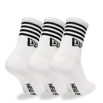 New Era - STRIPE CREW SOCK - 3 Pack - White - Headz Up 