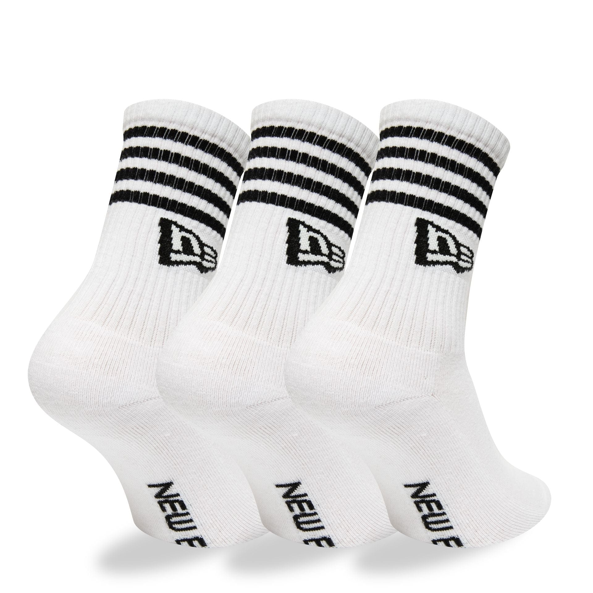 New Era - STRIPE CREW SOCK - 3 Pack - White - Headz Up 