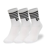 New Era - STRIPE CREW SOCK - 3 Pack - White - Headz Up 
