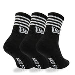 New Era - STRIPE CREW SOCK - 3 Pack - Black - Headz Up 