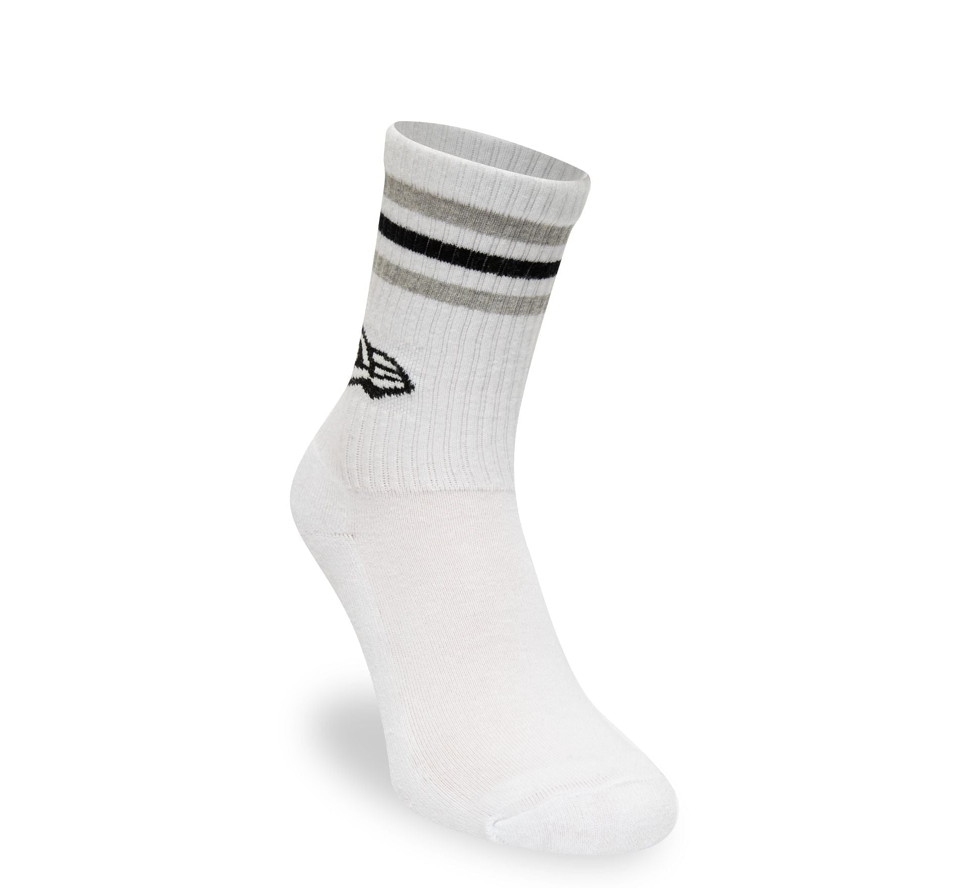 New Era - STRIPE CREW SOCK - 3 Pack - Black/White/Grey - Headz Up 
