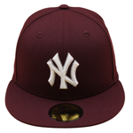 New Era - 59FIFTY Fitted - New York Yankees - Outline - Maroon/Grey UV - Headz Up 
