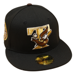 New Era 59FIFTY Fitted Cap - Totonto Blue Jays Cooperstown - 1977-2006 30TH Season - Brown Logo - Black/Dark Grey UV - Headz Up 