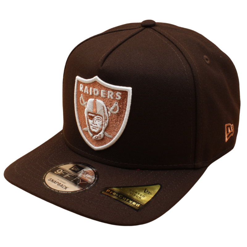 New Era - 9FIFTY A-Frame Snapback - Pre Curved - Las Vegas Raiders - Burnt Wood - Headz Up 