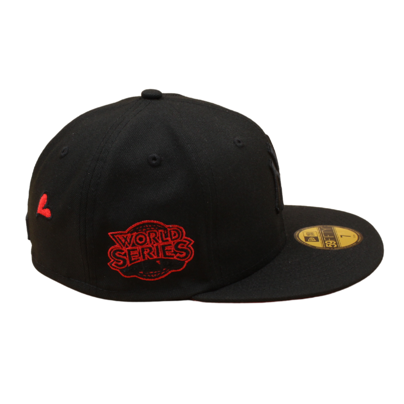 New Era New York Yankees Cooperstown 2009 World Series 59Fifty Fitted Heart - Black On Black/Red - Headz Up 