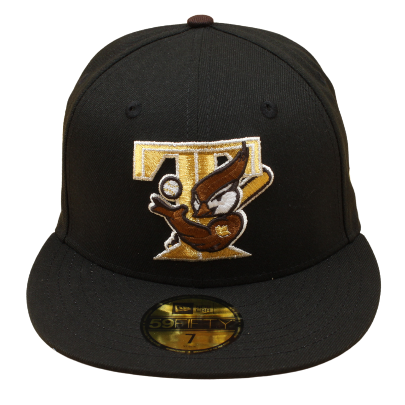New Era 59FIFTY Fitted Cap - Totonto Blue Jays Cooperstown - 1977-2006 30TH Season - Brown Logo - Black/Dark Grey UV - Headz Up 