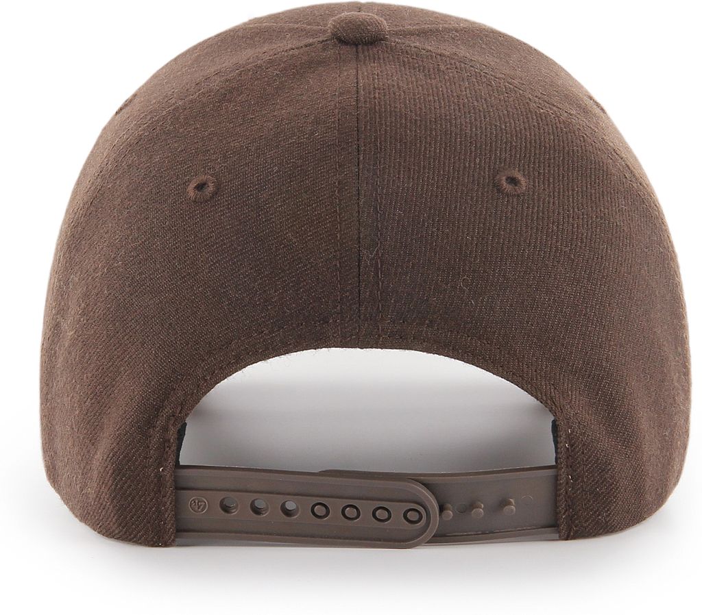Brun '47 New York Yankees MVP snapback baseballkasket med justerbar rem og logo foran.