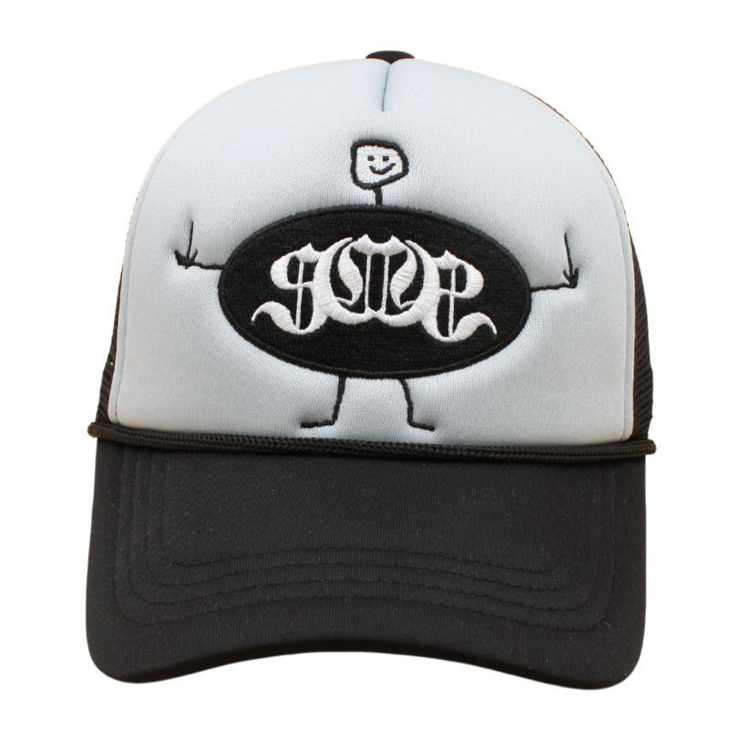 Black/Grey Sabochini - Stickman Logo Trucker Cap - Headz Up 