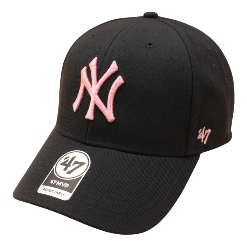 '47 New York Yankees MVP justerbar kasket i navy og pink med logo og komfortabel pasform