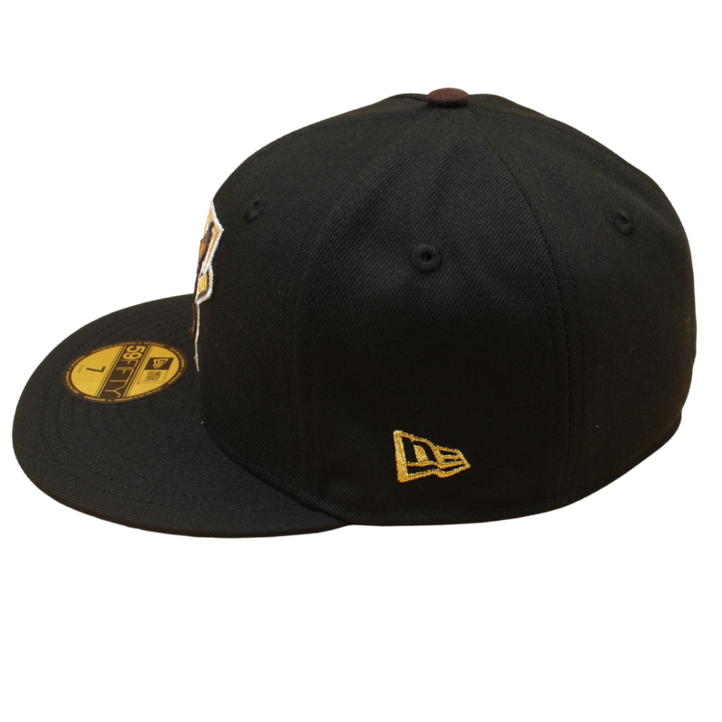 New Era 59FIFTY Fitted Cap - Totonto Blue Jays Cooperstown - 1977-2006 30TH Season - Brown Logo - Black/Dark Grey UV - Headz Up 
