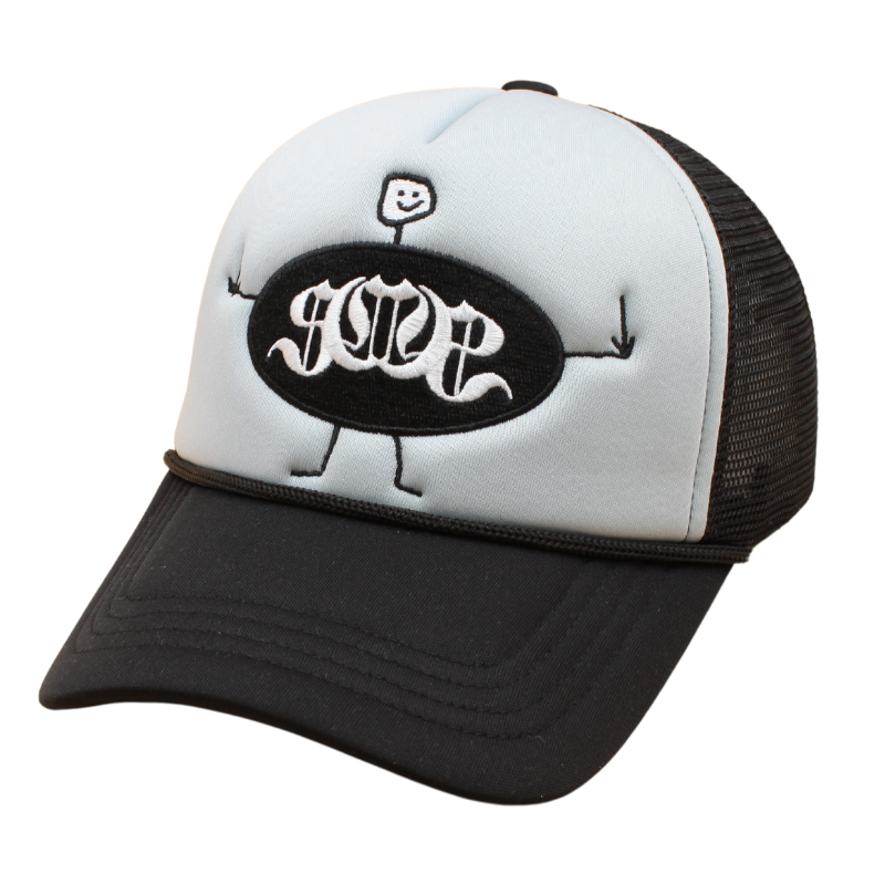 Black/Grey Sabochini - Stickman Logo Trucker Cap - Headz Up 
