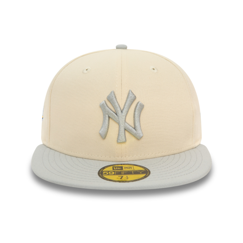 New Era - New York Yankees 59Fifty Fitted TEAM COLOUR - Chrome White/Grey - Headz Up 