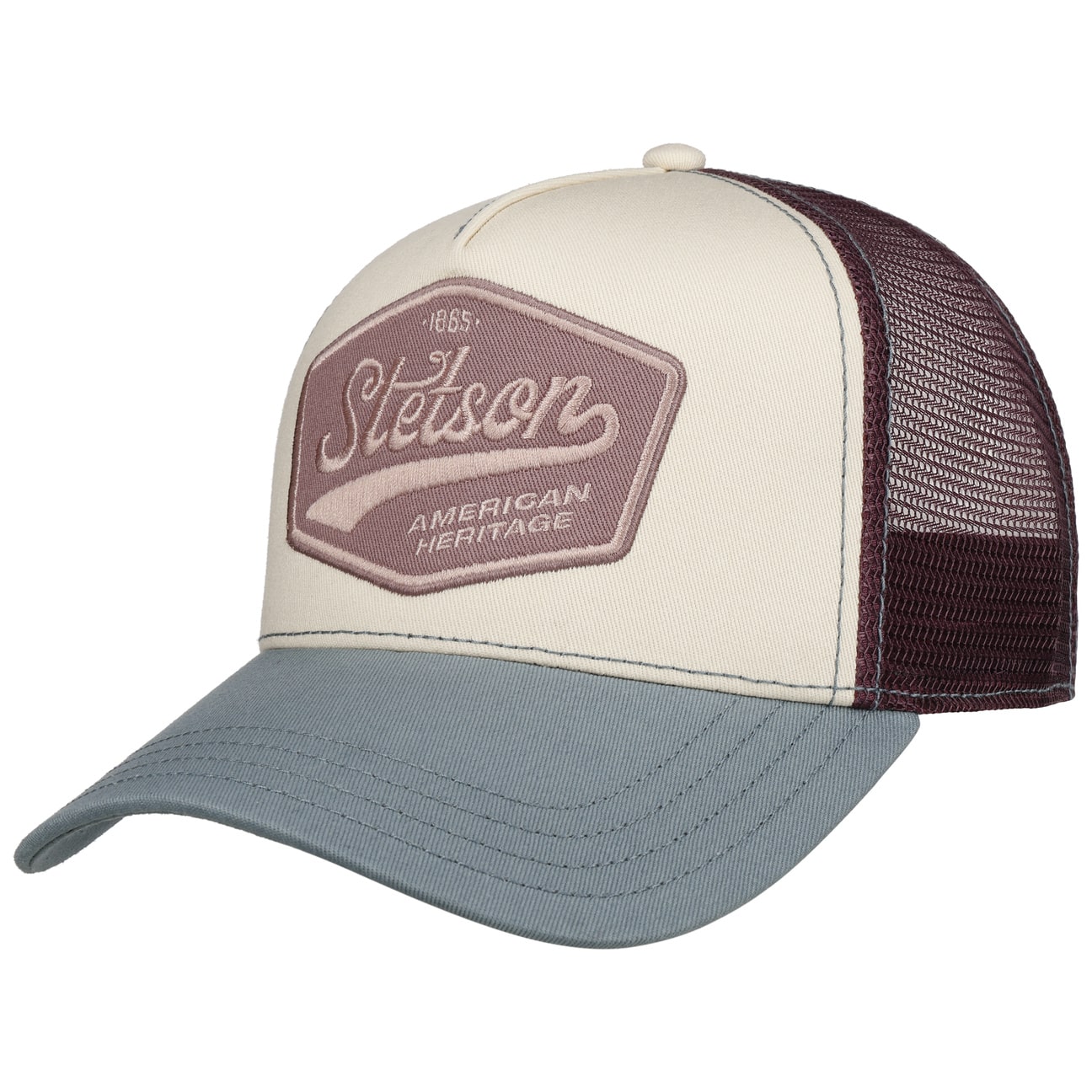 Stetson - PASTEL - Trucker Cap - White/Blue/Bordeaux - Headz Up 