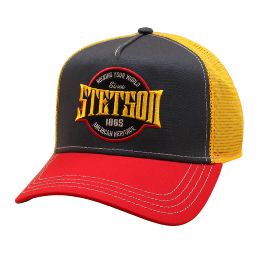 Stetson - Rocking Your World Trucker Cap - Grey/Yellow/Red - Headz Up 
