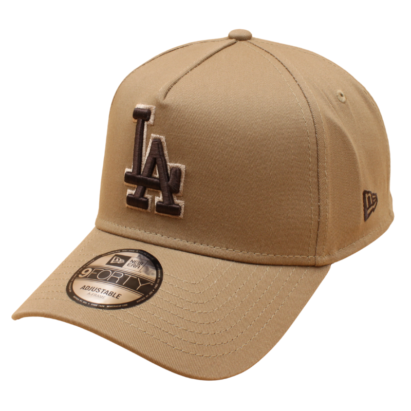 New Era - 9FORTY A-Frame Cap - OUTLINE - Los Angeles Dodgers - Khaki/Brown - Headz Up 