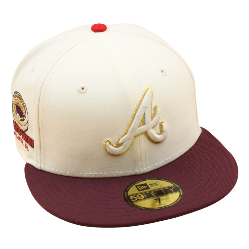 New Era - 59FIFTY Fitted - Atlanta Braves - Atlanta-Fulton - Chrome/Maroon - Headz Up 